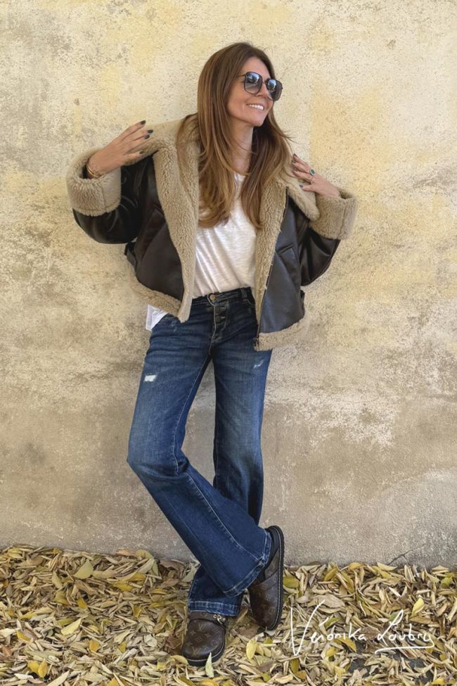 Fich flare by Véronika Loubry jeans destroy bleu N°2