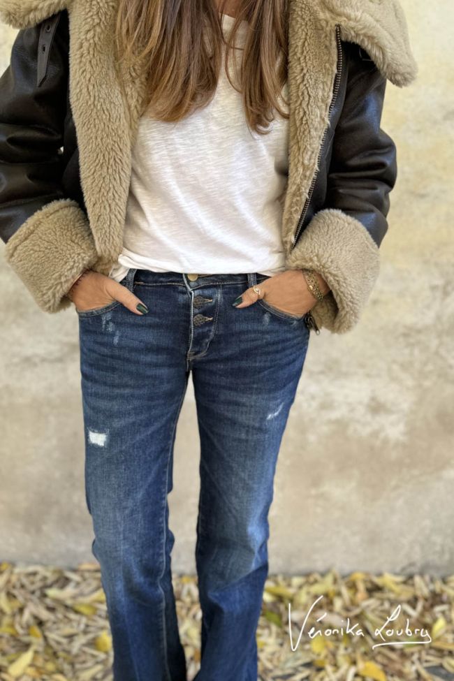 Fich flare by Véronika Loubry jeans destroy bleu N°2