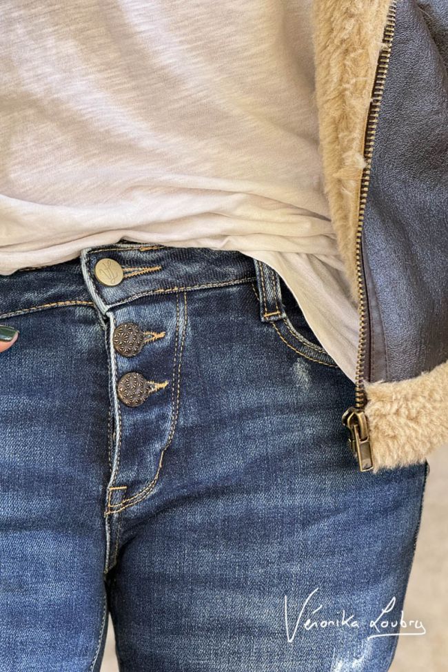 Fich flare by Véronika Loubry jeans destroy bleu N°2