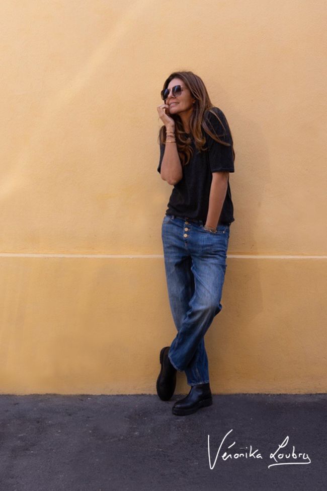 James 400/60 girlfriend by Véronika Loubry jeans taille haute bleu N°3