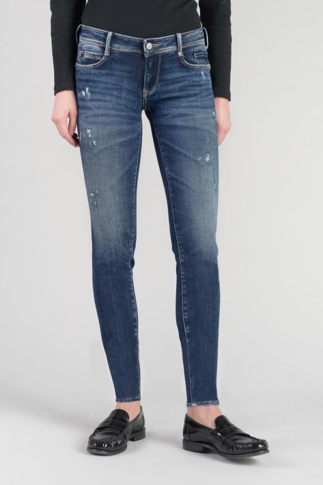 Jeans pulp slim Lilas 7/8ème destroy bleu N°2