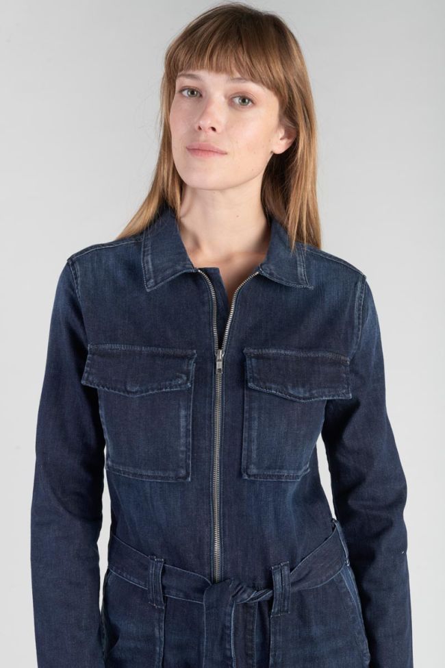 Combinaison pantalon Louisa en jeans bleu délavé 