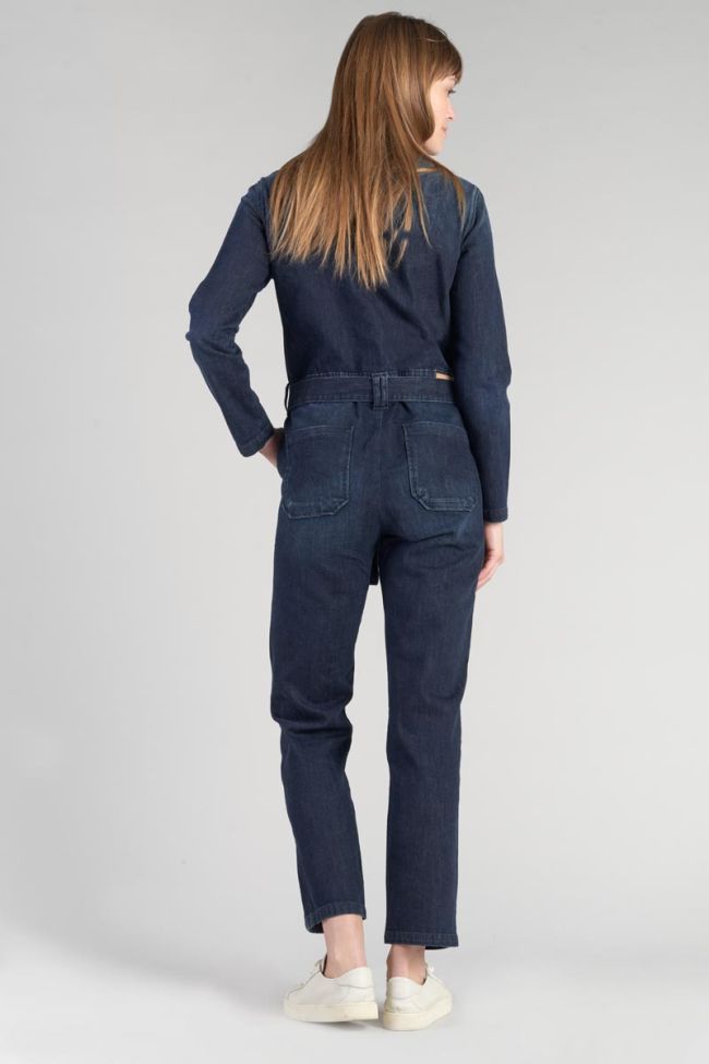 Combinaison pantalon Louisa en jeans bleu délavé 