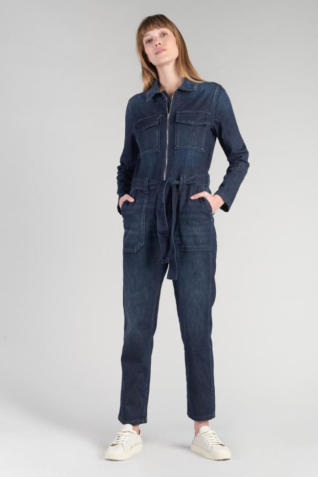 Combinaison pantalon Louisa en jeans bleu délavé 