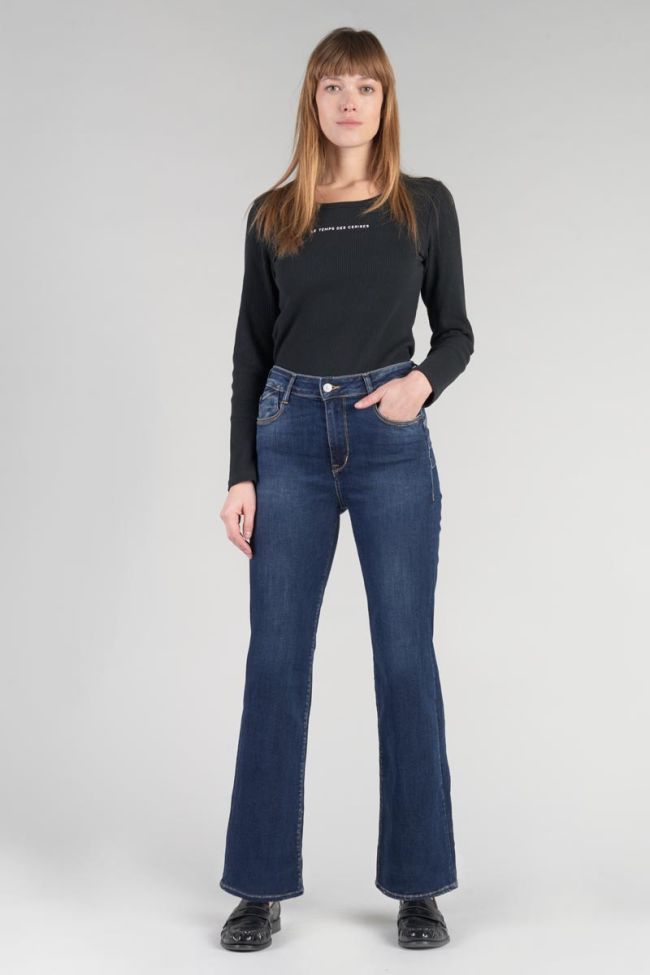 Jeans pulp wide leg Basic taille haute 7/8ème bleu N°1