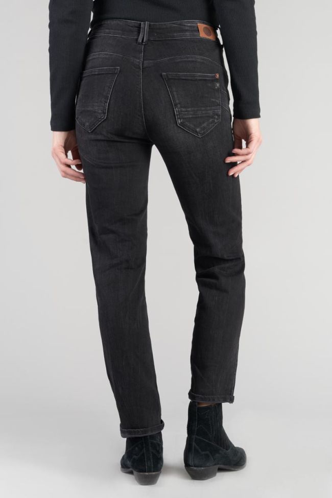 Jeans pulp regular Zep taille haute 7/8ème destroy noir N°1