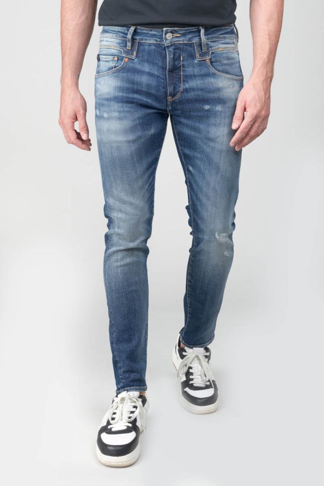 Jeans power skinny Picpus 7/8ème destroy bleu N°2