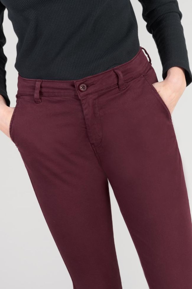 Pantalon chino Dyli4 lie de vin