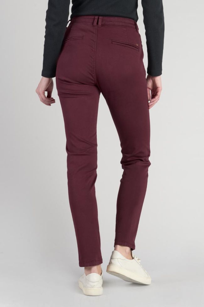 Pantalon chino Dyli4 lie de vin