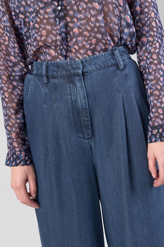 Pantalon fluide Jane en tencel bleu denim