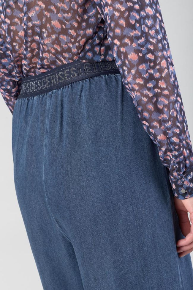 Pantalon fluide Jane en tencel bleu denim
