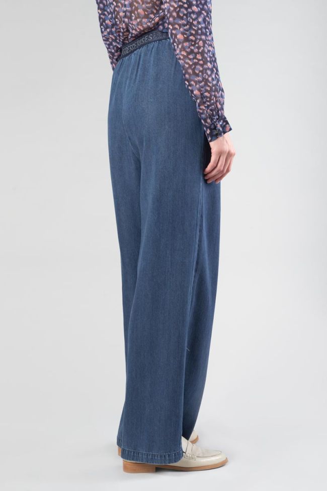 Pantalon fluide Jane en tencel bleu denim