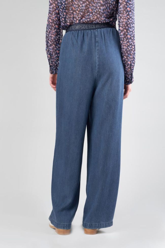 Pantalon fluide Jane en tencel bleu denim