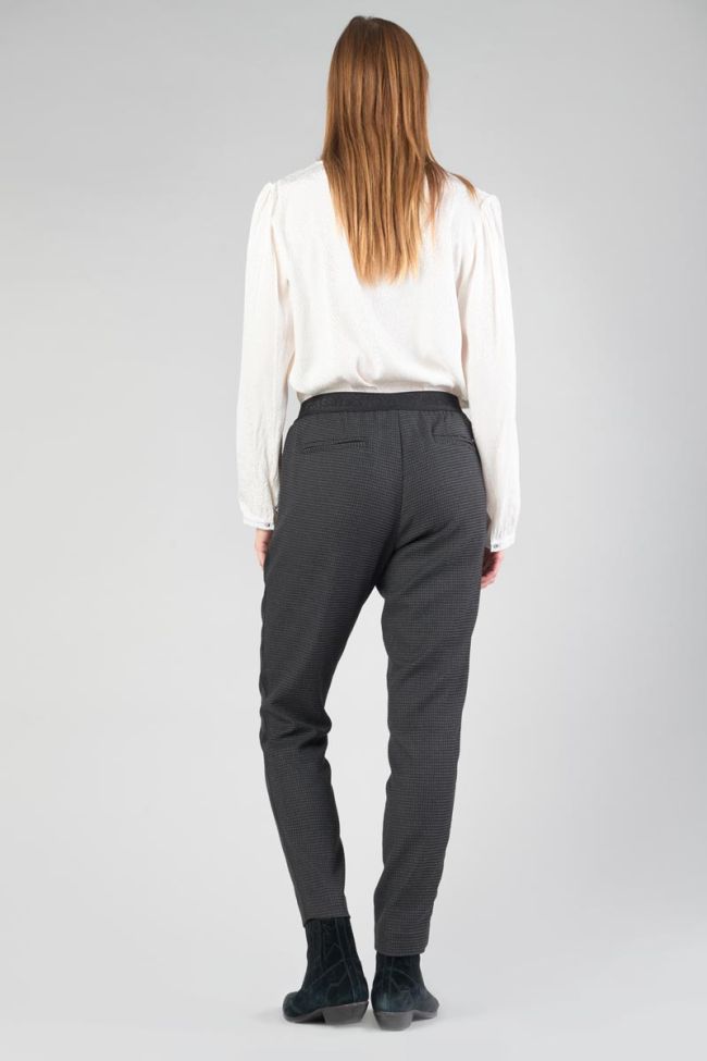 Pantalon Layken gris à motif pied de poule
