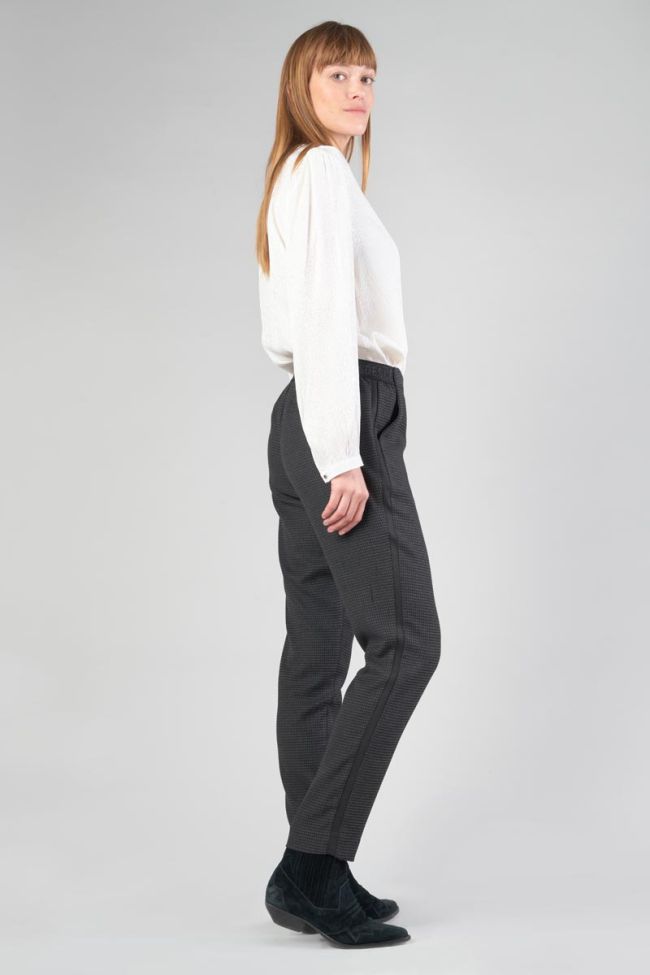 Pantalon Layken gris à motif pied de poule