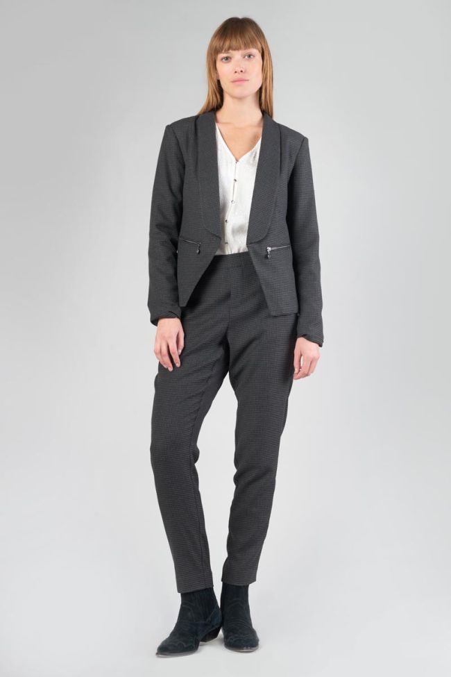 Pantalon Layken gris à motif pied de poule