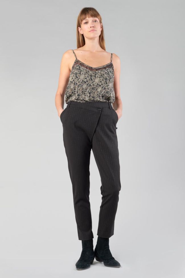 Pantalon Livia noir à fermeture asymétrique