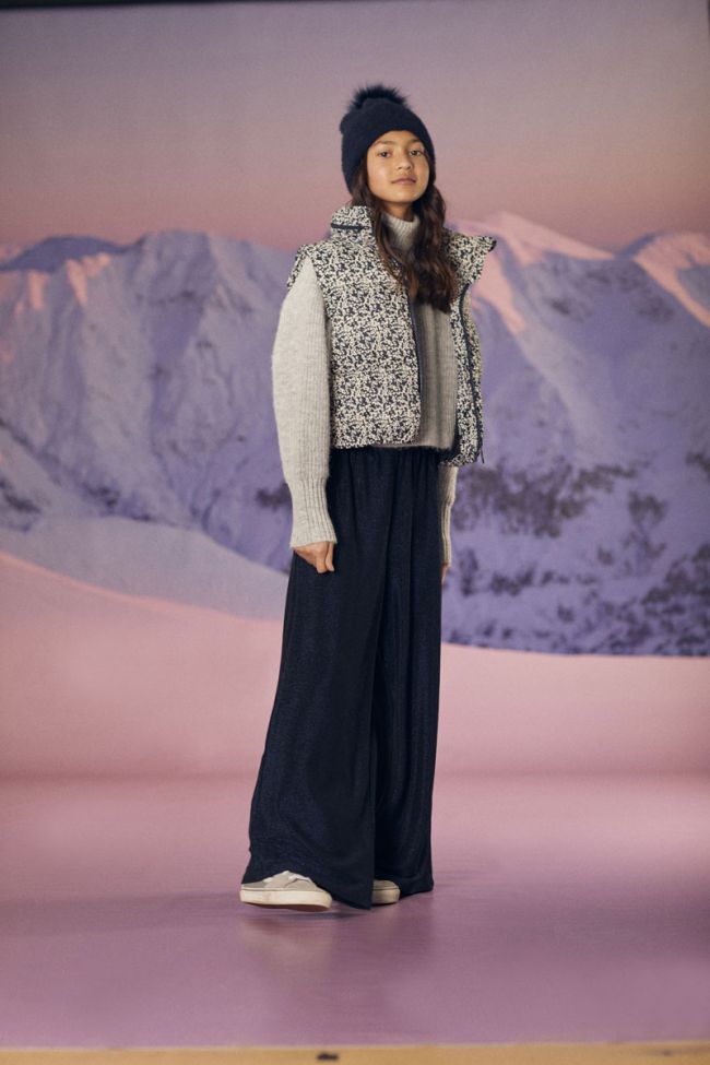 Pantalon large Beagi bleu irisé