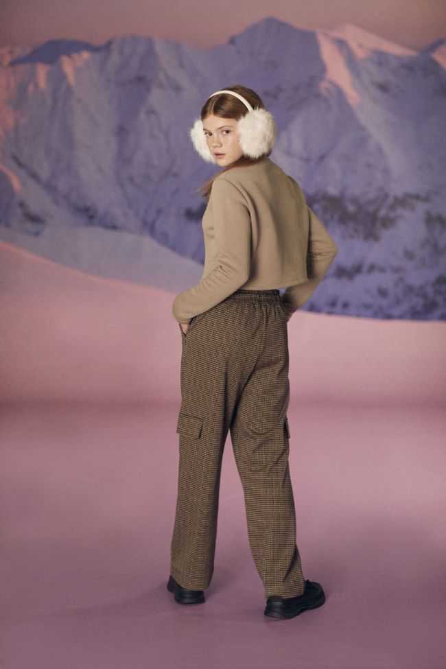 Pantalon cargo Ruzenagi à motif pied de poule