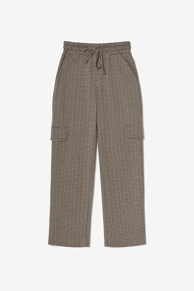 Pantalon cargo Ruzenagi à motif pied de poule