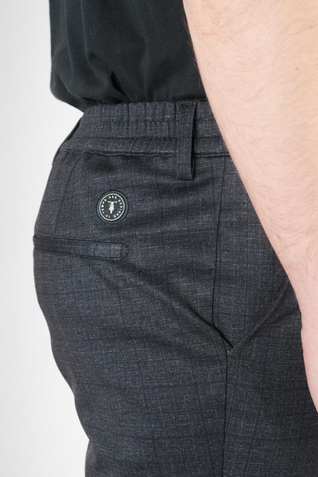 Pantalon Aldin gris foncé à carreaux