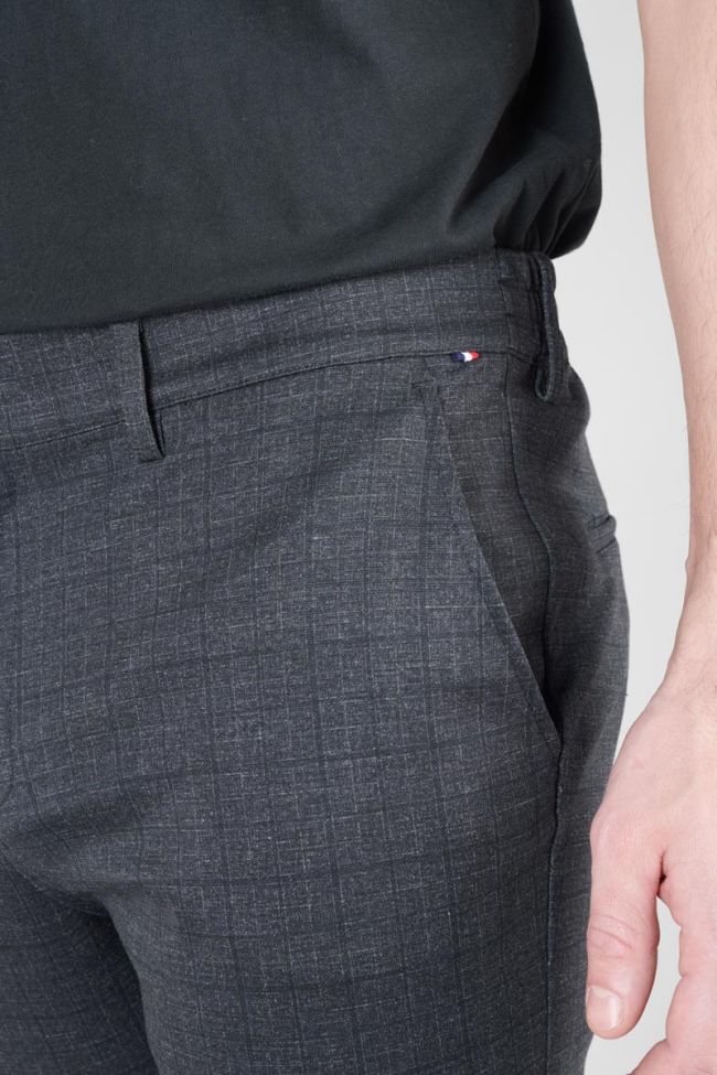 Pantalon Aldin gris foncé à carreaux