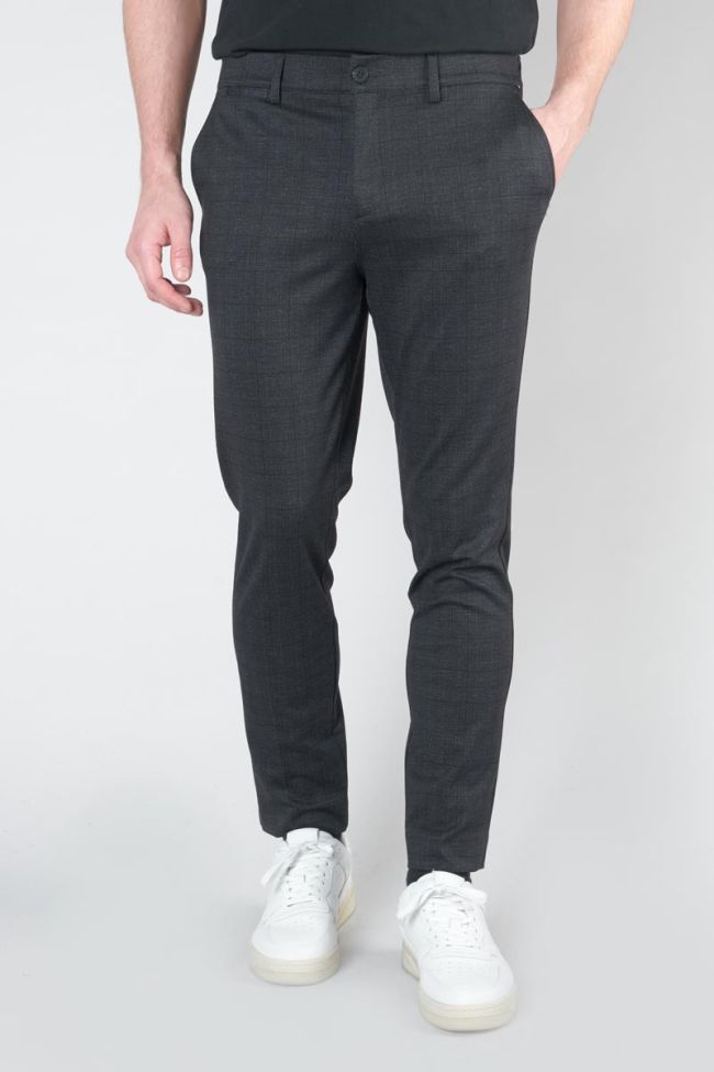 Pantalon Aldin gris foncé à carreaux