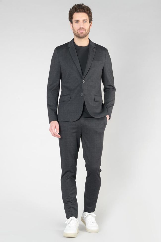 Pantalon Aldin gris foncé à carreaux