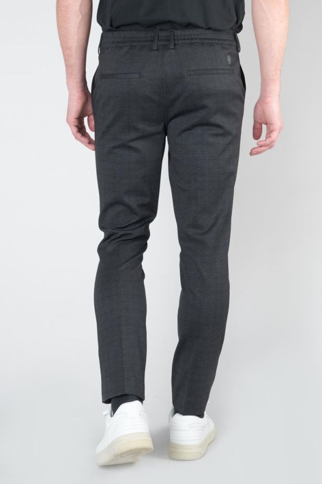 Pantalon Aldin gris foncé à carreaux