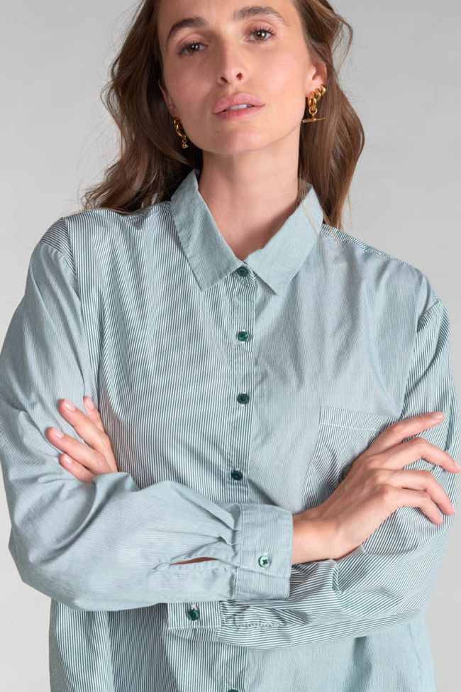 Chemise oversize Ginagi à rayures vertes