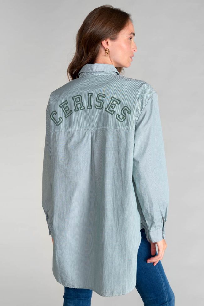 Chemise oversize Ginagi à rayures vertes