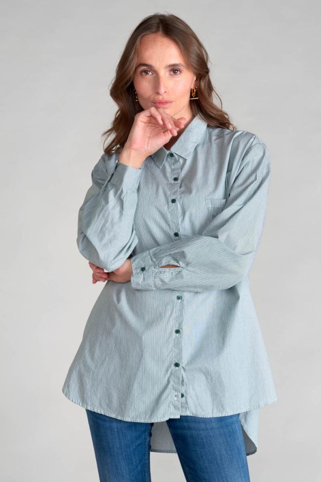 Chemise oversize Ginagi à rayures vertes
