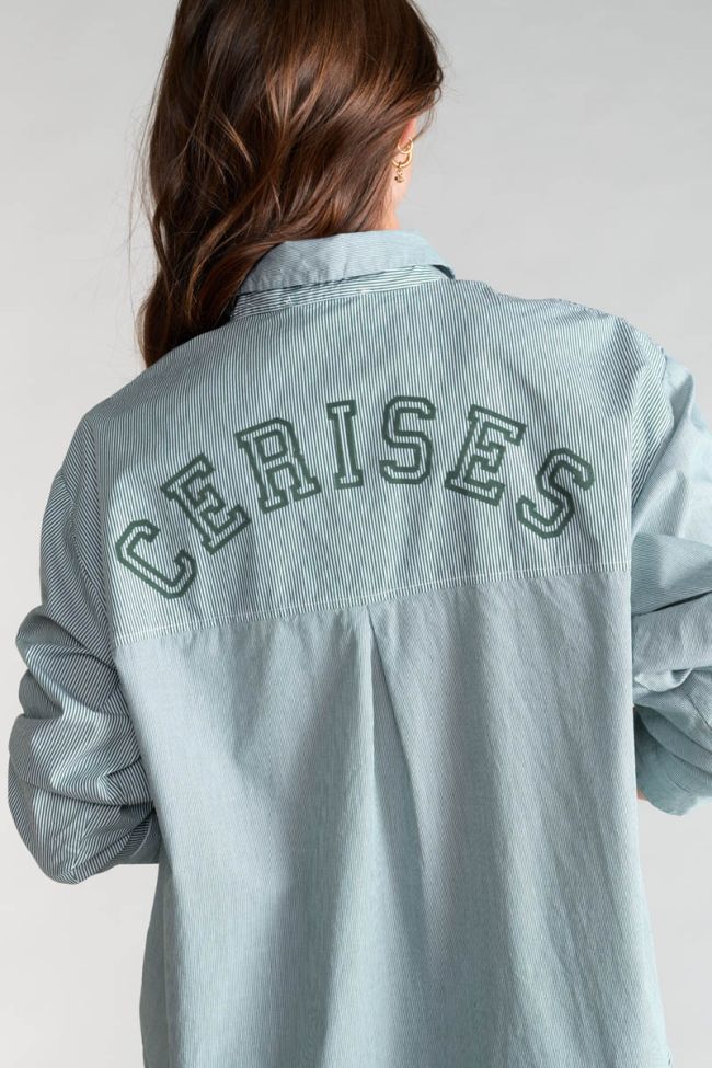 Chemise oversize Ginagi à rayures vertes