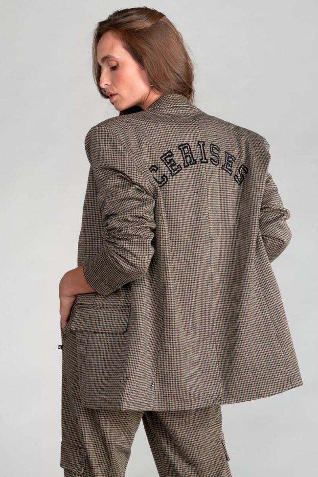 Veste blazer Zoyagi à motif pied de poule