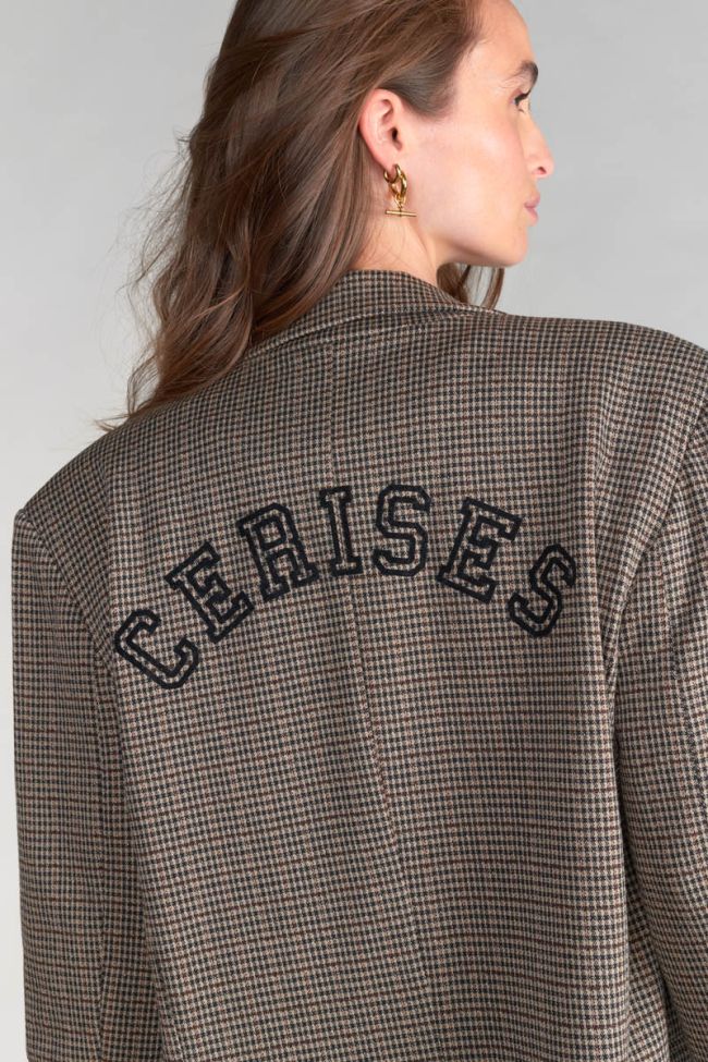 Veste blazer Zoyagi à motif pied de poule