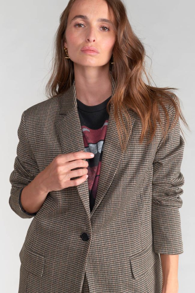 Veste blazer Zoyagi à motif pied de poule