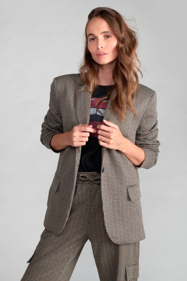 Veste blazer Zoyagi à motif pied de poule