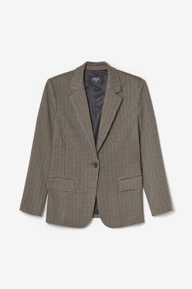 Veste blazer Zoyagi à motif pied de poule