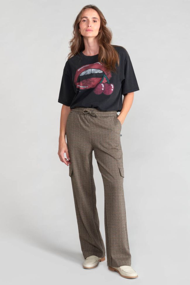 Pantalon cargo Ruzenagi à motif pied de poule