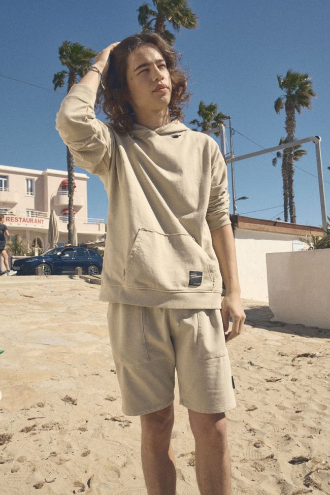 Sweat à capuche Anibo beige