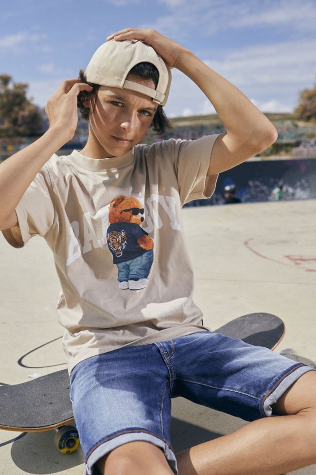 T-shirt Stenleybo beige imprimé