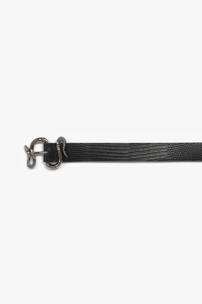 Ceinture Pensee à motif python noir