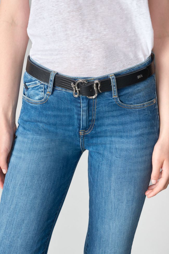 Ceinture Pensee à motif python noir