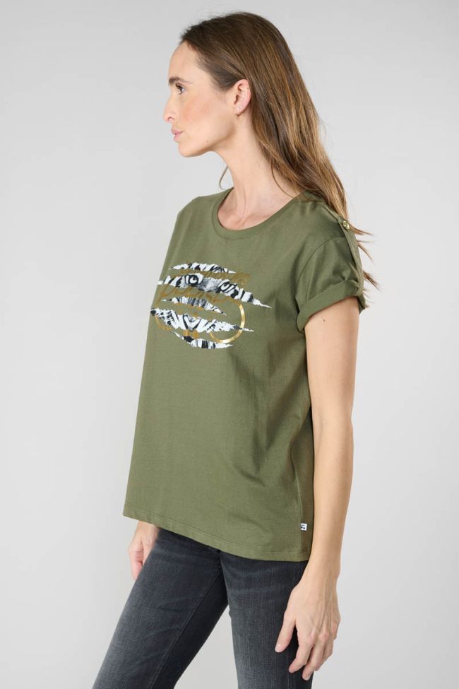 T-shirt Albie kaki imprimé