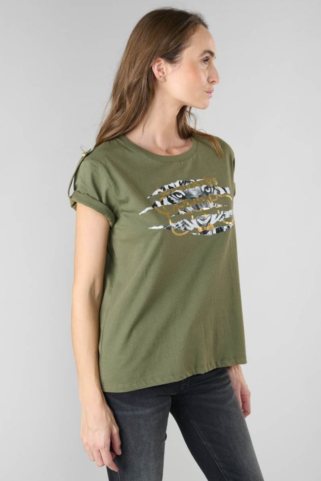 T-shirt Albie kaki imprimé