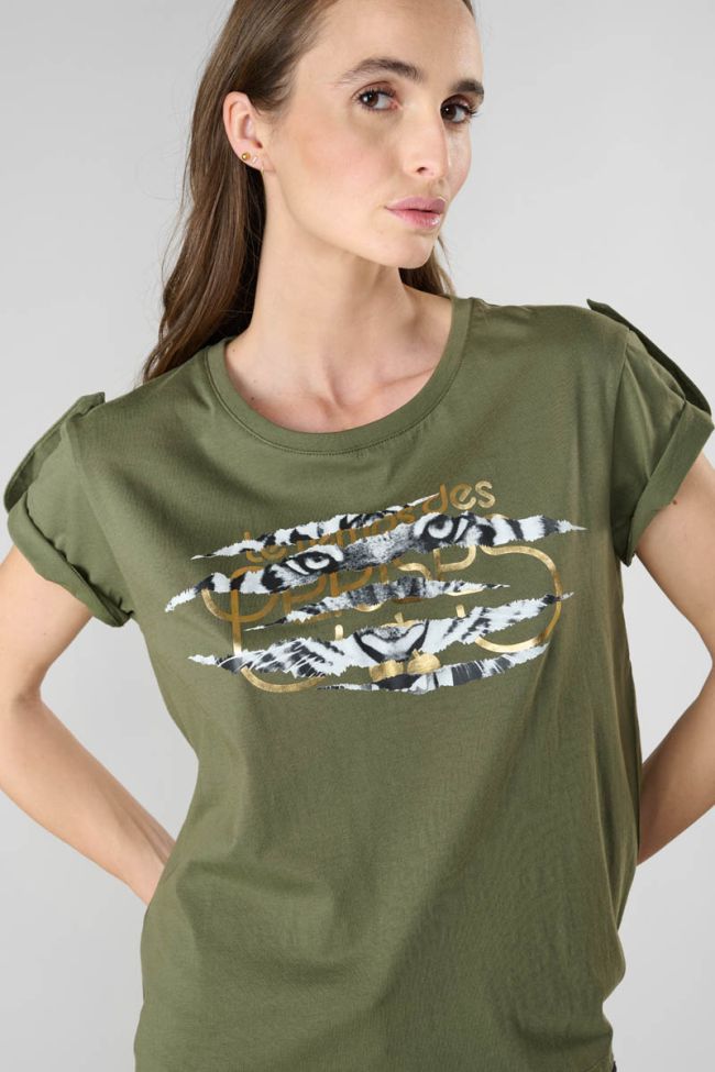 T-shirt Albie kaki imprimé