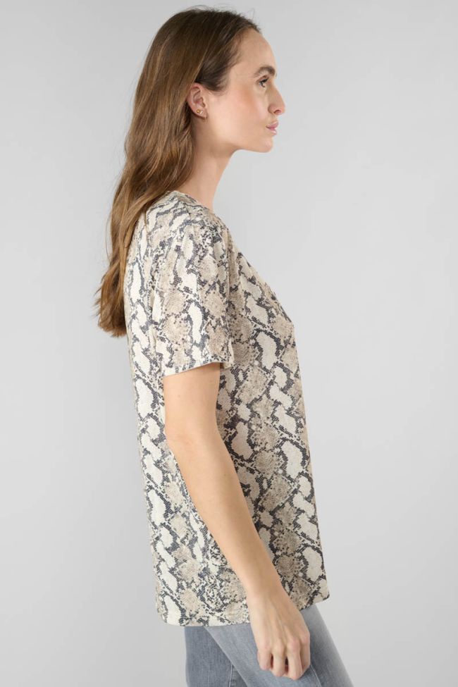 T-shirt Argent à motif python