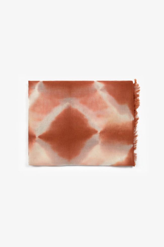 Foulard Arum orange à motif tie and dye