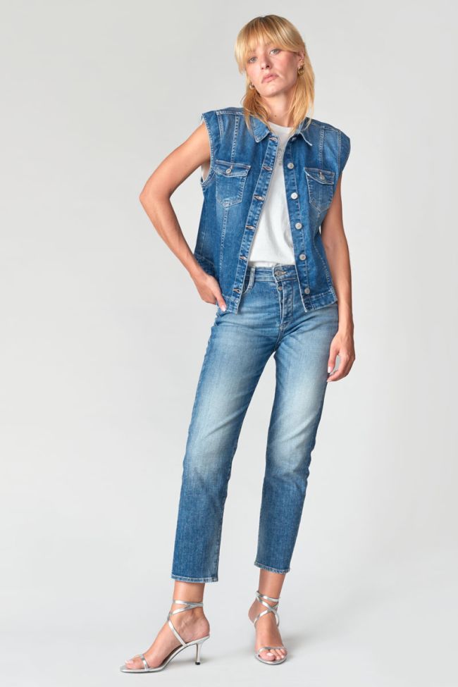 Veste sans manches Athena en jeans bleu