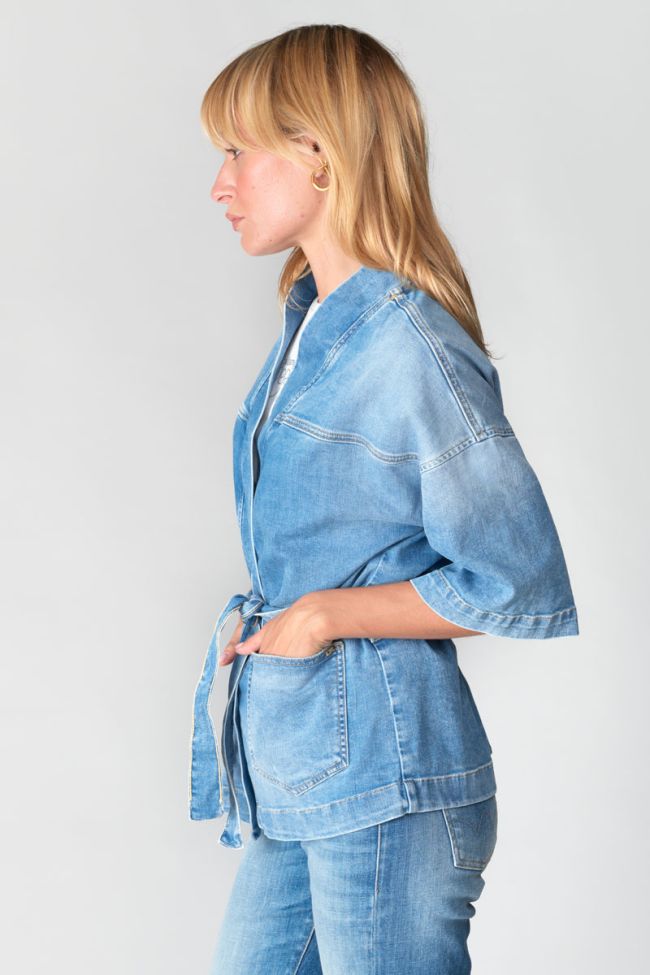 Veste kimono Beocca en jeans bleu